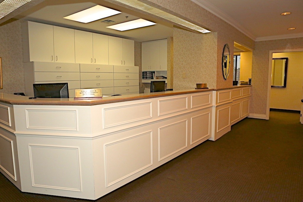 Suite 704 administrative reception and check-in desk